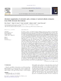 Absolute Magnitudes of Asteroids and a Revision of Asteroid Albedo Estimates from WISE Thermal Observations ⇑ Petr Pravec A, , Alan W
