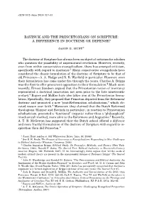 Bavinck and the Princetonians on Scripture: a Difference in Doctrine Or Defense?