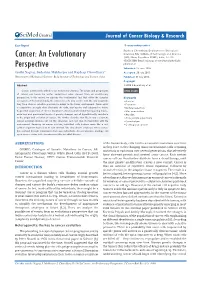 Cancer: an Evolutionary Perspective