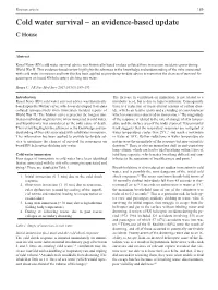 Cold Water Survival – an Evidence-Based Update C House