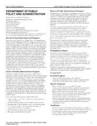 Department of Public Policy and Administration