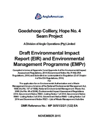 Draft Environmental Impact Report (EIR) and Environmental Management Programme (Empr)