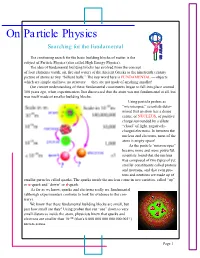 On Particle Physics