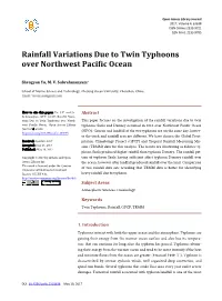 Rainfall Variations Due to Twin Typhoons Over Northwest Pacific Ocean