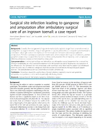Surgical Site Infection Leading to Gangrene and Amputation After