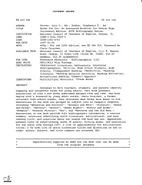 Zenker, Stephanie F., Ed. Books For