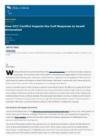 How GCC Conflict Impacts the Gulf Response to Israeli Annexation by Yoel Guzansky