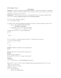 Injective, Surjective and Bijective Functions