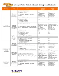 Literacy in Action Grade 7: a Guide to Strategy-Based Instruction