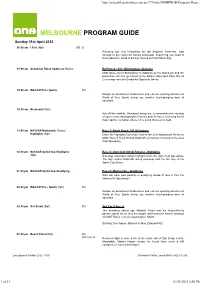 Melbourne Program Guide