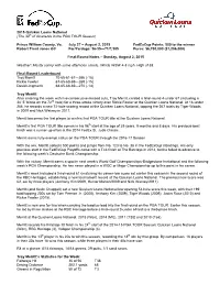 Notes About Participants in the 2005 Funai Classic …