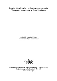 Training Module on Service Contract Agreements for Wastewater Management in Gram Panchayats