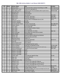 9Th-12Th List by Author's Last Name 2018-2019~S