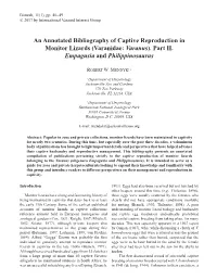 An Annotated Bibliography of Captive Reproduction in Monitor Lizards (Varanidae: Varanus)
