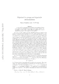 Nilpotent Lie Groups and Hyperbolic Automorphisms ”