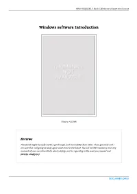Read Kindle // Windows Software Introduction
