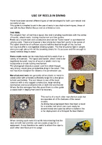 Use of Reels in Diving