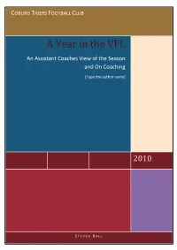 A Year in the VFL