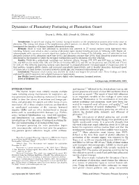 Dynamics of Phonatory Posturing at Phonation Onset