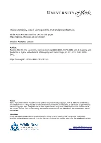 Embodiment. Games and Culture, 3 (3-4), Pp