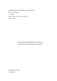 LAPPEENRANTA UNIVERSITY of TECHNOLOGY Faculty of Technology LUT Energy Degree Program in Electrical Technology Bachelor Thesis