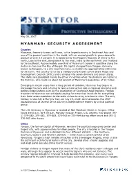 Myanmar: Security Assessment