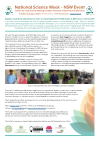 National Science Week – NSW Event