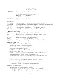 REGINA Y. LIU CURRICULUM VITAE ADDRESS: Department of Statistics