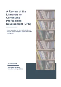 A Review of the Literature on Continuing Professional Development (CPD)