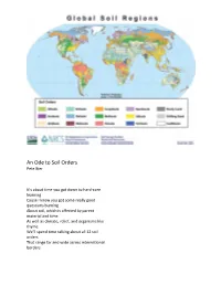 An Ode to Soil Orders Pete Bier