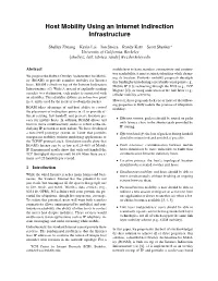 Host Mobility Using an Internet Indirection Infrastructure