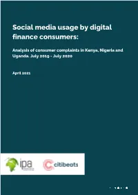 Social Media Usage by Digital Finance Consumers