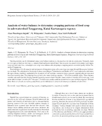 Analysis of Water Balance to Determine Cropping Patterns of Food Crop in Sub-Watershed Tenggarong, Kutai Kartanegara Regency