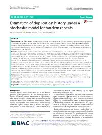 Estimation of Duplication History Under a Stochastic Model for Tandem Repeats Farzad Farnoud1* , Moshe Schwartz2 and Jehoshua Bruck3