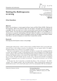 Getting the Anthropocene So Wrong