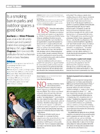 Is a Smoking Ban in Parks and Outdoor Spaces a Good Idea?