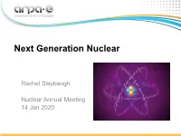 Next Generation Nuclear