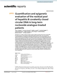 Quantification and Epigenetic Evaluation of the Residual Pool Of