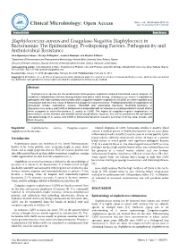 Staphylococcus Aureus and Coagulase-Negative Staphylococci