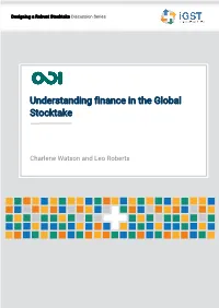 Understanding Finance in the Global Stocktake.” Overseas Development Institute