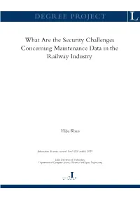 What Are the Security Challenges Concerning Maintenance Data in the Railway Industry