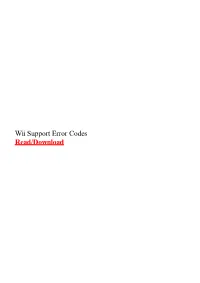 Wii Support Error Codes.Pdf