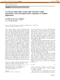 Accelerated Aging Study of Ultra High Molecular Weight Polyethylene Yarn and Unidirectional Composites for Ballistic Applications