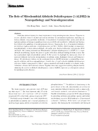 ALDH2) in Neuropathology and Neurodegeneration