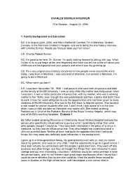 Charles Scriver Interview