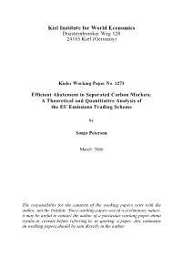Efficient Abatement in Separated Carbon Markets: a Theoretical and Quantitative Analysis of the EU Emissions Trading Scheme
