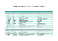 Solakonferansen 2018 – List of Attendees