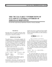 The Crucial Early Contributions of F. R. Japp to a General Synthesis of Imidazole Derivatives