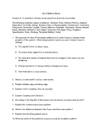 2010 Midterm Exam Answer All 10 Questions. Answer Essay Questions