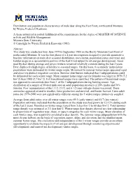 Distribution and Population Characteristics of Mule Deer Along